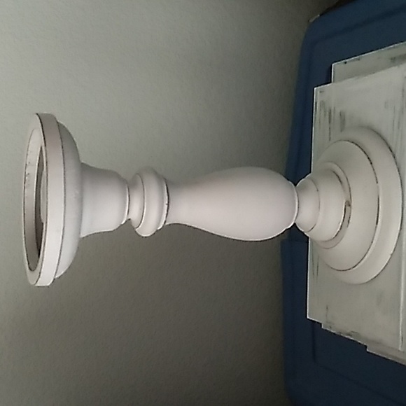 Candlestick candle holder white rustic - Picture 2 of 10